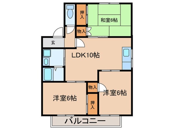 ハ－モニ－エストＣ棟の物件間取画像